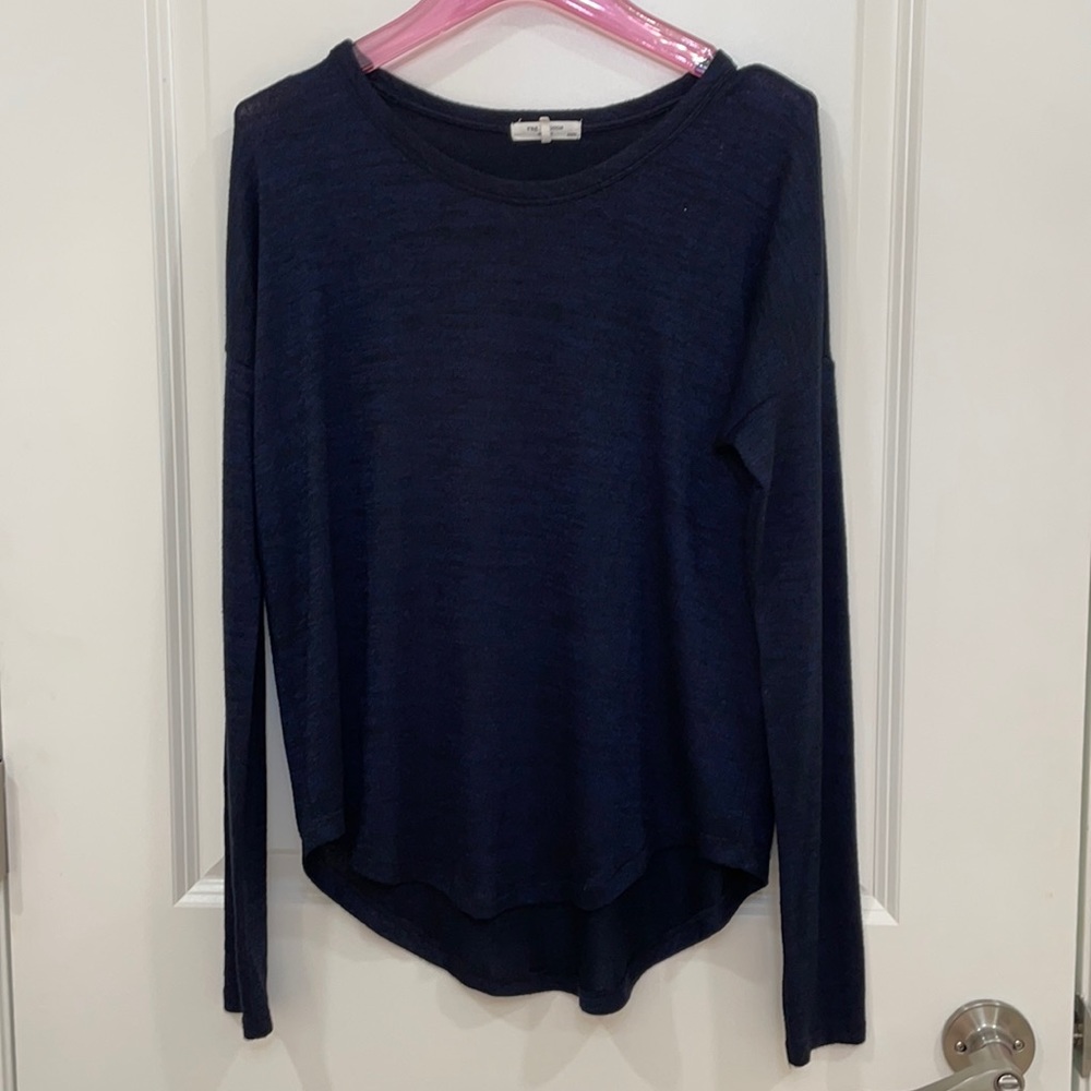 Rag & Bone Navy & Black drop shoulder top